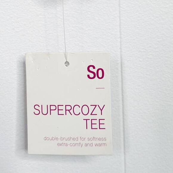 New SO Long Sleeve Super Cozy Smocked Tee Pink Strawberry Pop Cropped XSmall XS - Picture 6 of 10